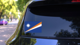 The Marshall Islands Flag Sticker on a Rear Car Window (New) example