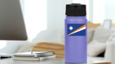 The Marshall Islands Flag Sticker on a Water Bottle (New) example