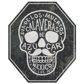 The Mexican Sugar Skull With The Hand-written Text Sticker
