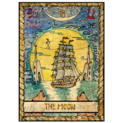 The Moon Colorful Tarot Card Sticker