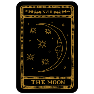 The Moon Hand Drawn Major Arcana Tarot Card Sticker