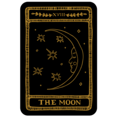 The Moon Hand Drawn Major Arcana Tarot Card Sticker