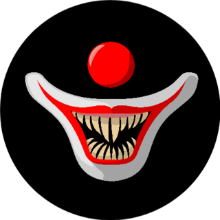 The Muzzle Of A Clown On A Black Background Sticker