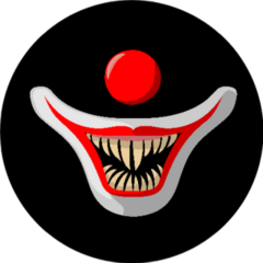 The Muzzle Of A Clown On A Black Background Sticker