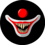 The Muzzle Of A Clown On A Black Background Sticker