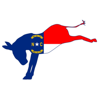 The North Carolina Democrat Party Donkey Flag Sticker