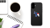 The North Carolina Republican Elephant Flag Sticker on a Phone (New) example