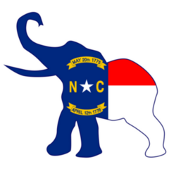 The North Carolina Republican Elephant Flag Sticker