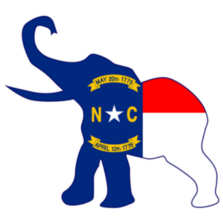 The North Carolina Republican Elephant Flag Sticker