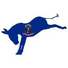 The North Dakota Democratic Party Donkey Flag Sticker