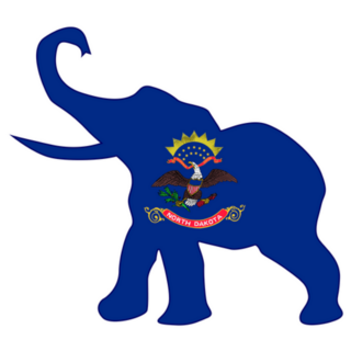 The North Dakota Republican Elephant Flag Sticker