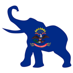 The North Dakota Republican Elephant Flag Sticker