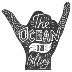 The Ocean Is Calling Shaka Sticker