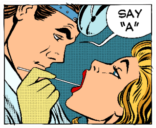 The Otolaryngologist Examines The Throat Pop Art Sticker