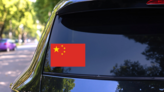 The Peoples Republic Of China Flag Sticker on a Rear Car Window (New) example