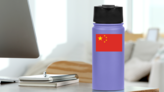 The Peoples Republic Of China Flag Sticker on a Water Bottle (New) example