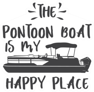 The Pontoon Boat Is My Happy Place Sticker