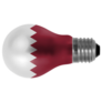 The Qatari Flag Painted On Lightbulb Sticker