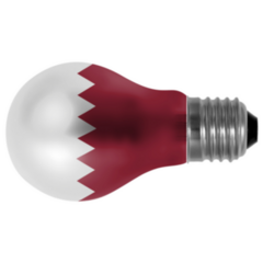 The Qatari Flag Painted On Lightbulb Sticker