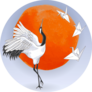 The Red-crowned Japanese Dancing Crane Paper Origami Sticker