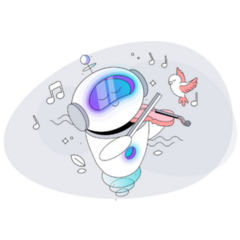 The Robot Plays Violin Sticker
