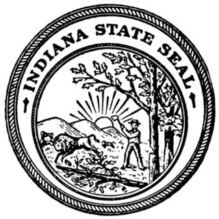 The Seal Of The State Of Indiana Black & White Sticker
