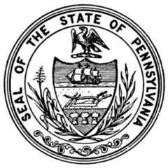 The Seal Of The State Of Pennsylvania Black & White Sketch Sticker