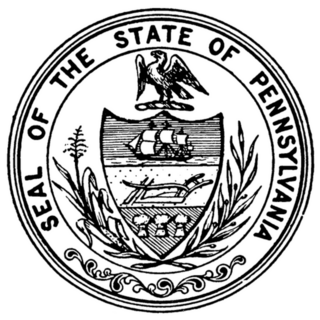 The Seal Of The State Of Pennsylvania Black & White Sketch Sticker