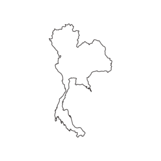 The Silhouette Of Thailand Map Sticker