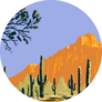The Sonoran Desert In Arizona Poster Art Sticker