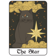 The Star Mystic Cat Tarot Card Sticker