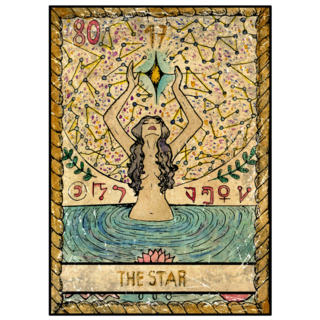 The Star Old Tarot Card Sticker