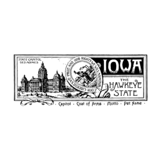 The State Banner Of Iowa The Hawkeye State Sticker