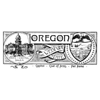 The State Banner Of Oregon The Webfoot State Sticker