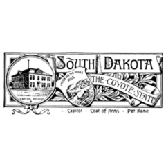 The State Banner Of South Dakota The Coyote State Sticker