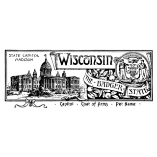 The State Banner Of Wisconsin Capitol Coat Of Arms Sticker