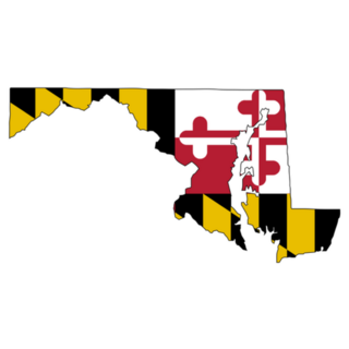 The State Of Maryland Map WIth Flag Sticker