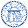 The State Seal Of Georgia In Blue Sticker