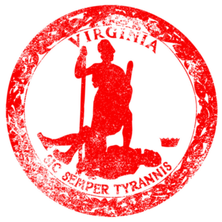 The State Seal Of Virginia Rubber Stamp In Red Sticker