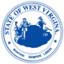 The State Seal Of West Virginia In Blue Sticker