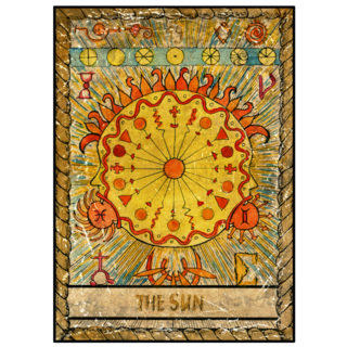The Sun Major Arcana Old Tarot Card Sticker