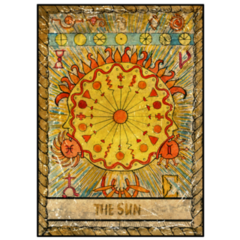 The Sun Major Arcana Old Tarot Card Sticker