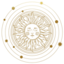 The Sun Orbits With Stars Golden Tattoo Sticker