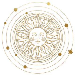 The Sun Orbits With Stars Golden Tattoo Sticker