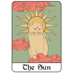 The Sun Tarot Card Cat Sticker