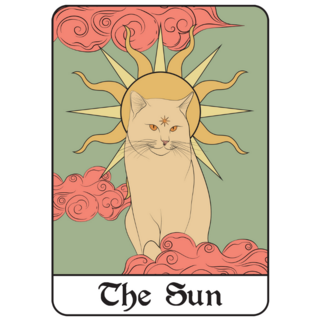 The Sun Tarot Card Cat Sticker