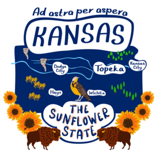 The Sunflower State Kansas Illustration Sticker
