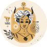 The Taurus Girl Portrait Sticker