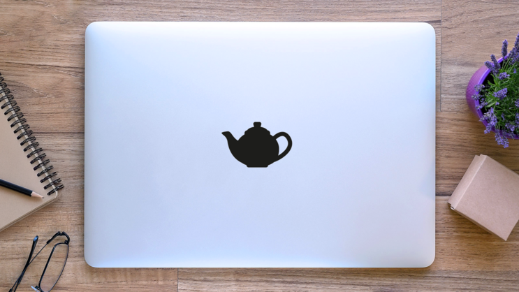 The Teapot Icon Tea Sticker on a Laptop (New) example