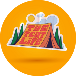 The Tent Life 70s Camping Sticker